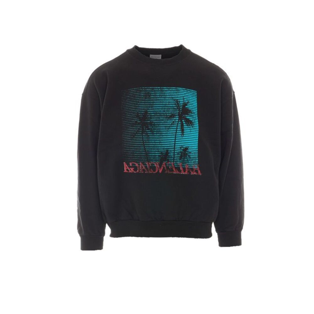 Balenciaga Men Logo Sweatshirt With Palm Tree Print